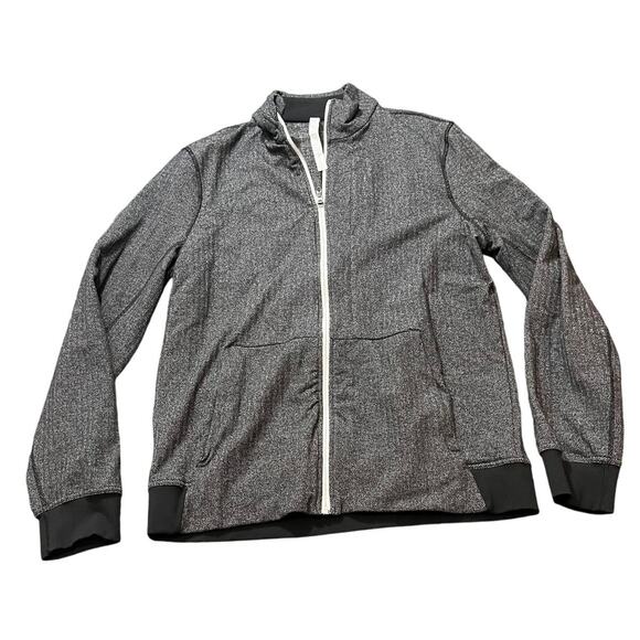 Lululemon Jacket Herringbone Mens Gray Athletic Track Sweatshirt Size XL - Picture 1 of 7
